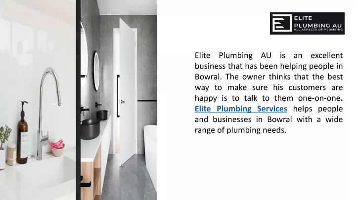 elite plumbing au is an excellent business that