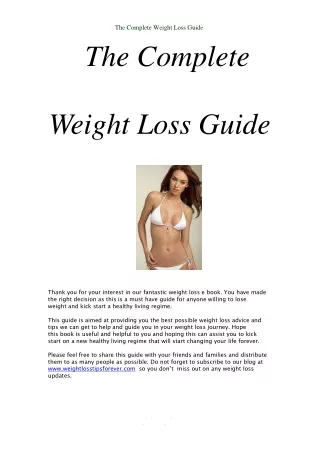 The Complete Weight Loss Guide