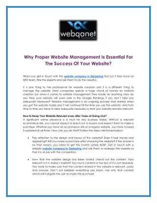 why proper website management is essential