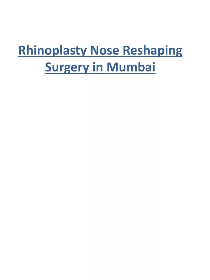 rhinoplasty nose reshaping surgery in mumbai