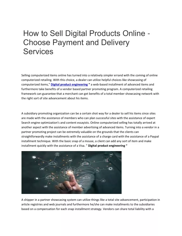 how to sell digital products online choose