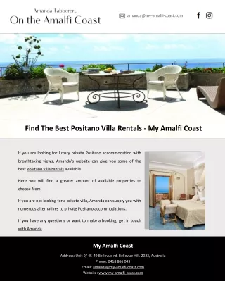 Find The Best Positano Villa Rentals - My Amalfi Coast