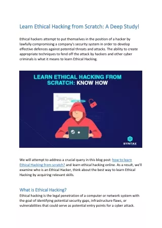learn ethical hacking from scratch a deep study