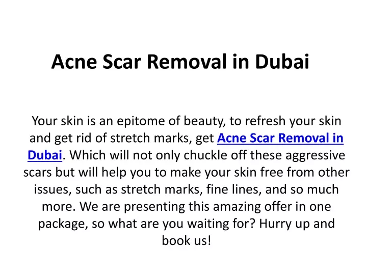 acne scar removal in dubai