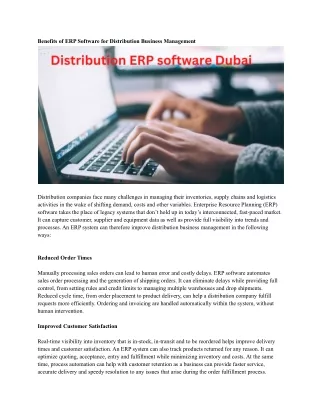 benefits of erp software for distribution