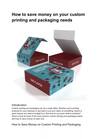 how to save money on your custom printing