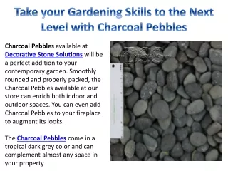 Take your Gardening Skills to the Next Level with Charcoal Pebbles