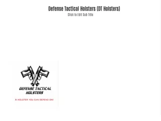 Defense Tactical Holsters (DT Holsters)