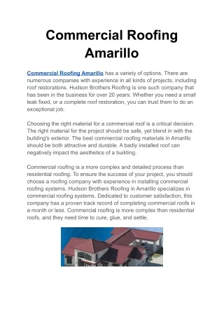 Commercial Roofing Amarillo
