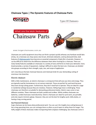 chainsaw types the dynamic features of chainsaw