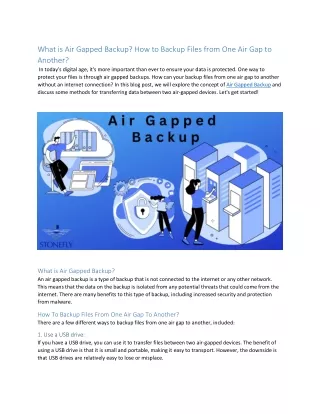 what is air gapped backup how to backup files