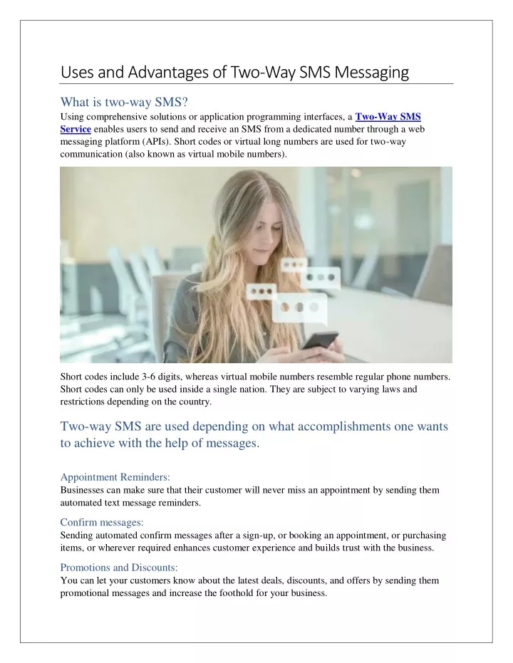 uses and advantages of two way sms messaging