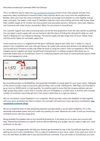 purchase soundcloud comments with fast delivery