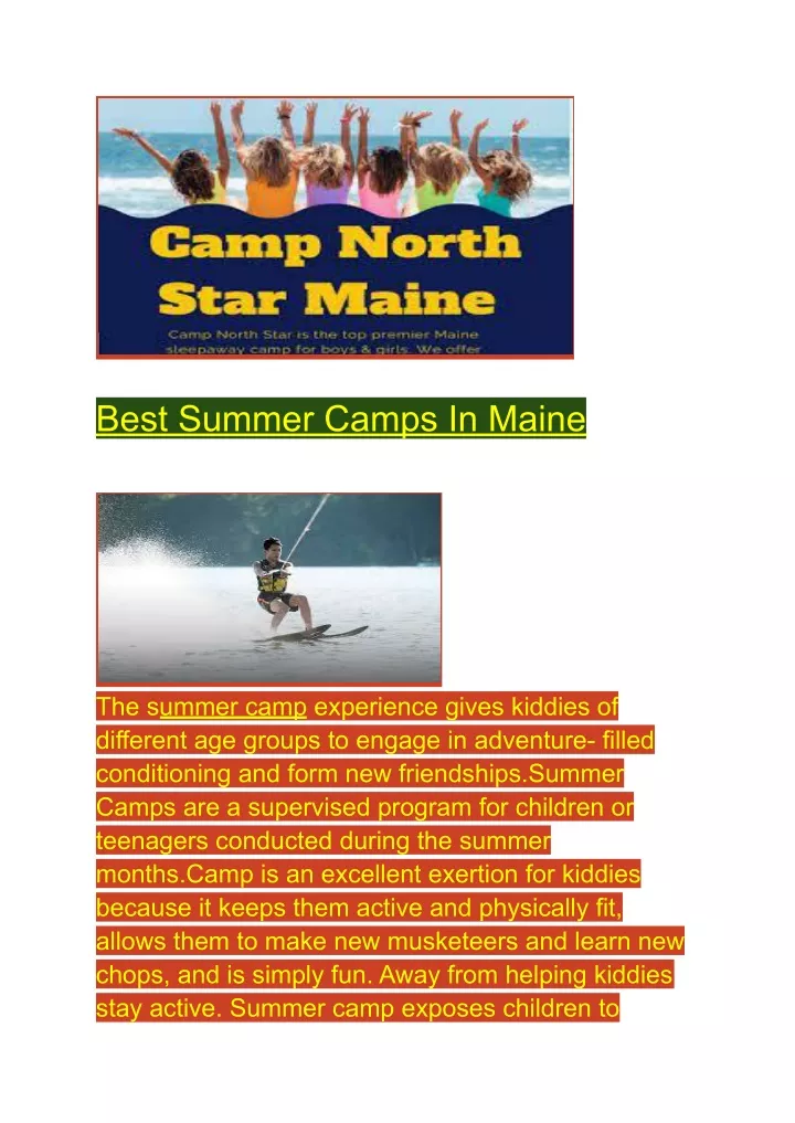 best summer camps in maine