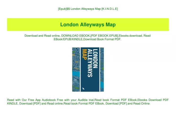 epub london alleyways map k i n d l e