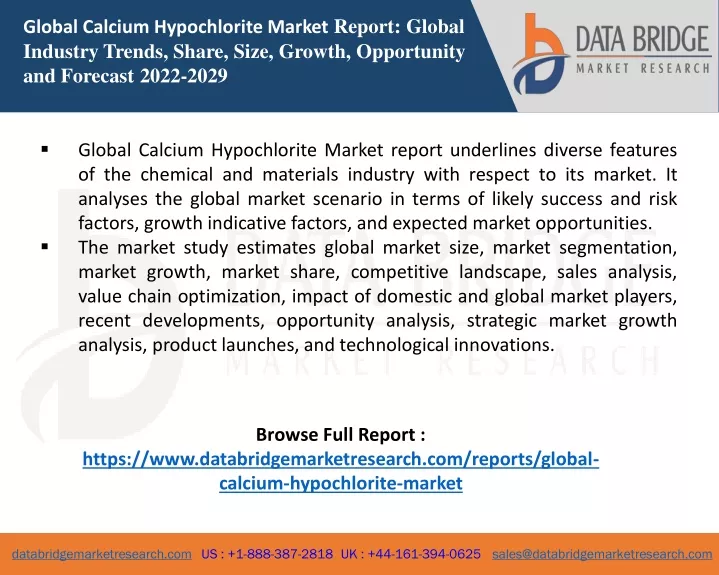 global calcium hypochlorite market report global