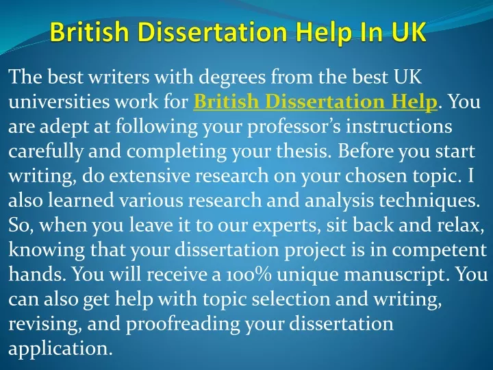 british dissertation help in uk