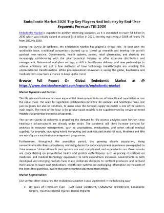 endodontic market 2020 top key players