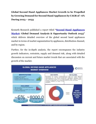 global second hand appliances market growth