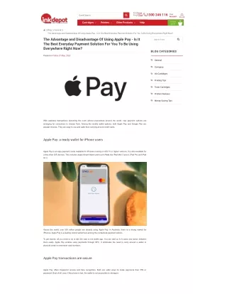 Advantage and Disadvantage Of Using Apple Pay