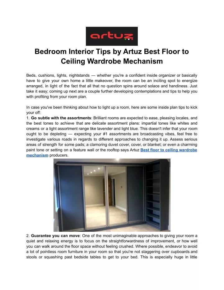 bedroom interior tips by artuz best floor
