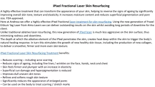 iPixel Fractional Laser Skin Resurfacing