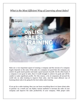 what is the most efficient way of learning about