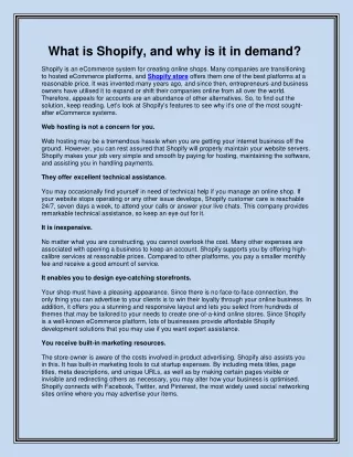 what is shopify and why is it in demand