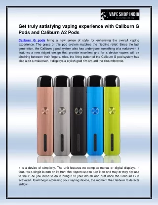 get truly satisfying vaping experience with