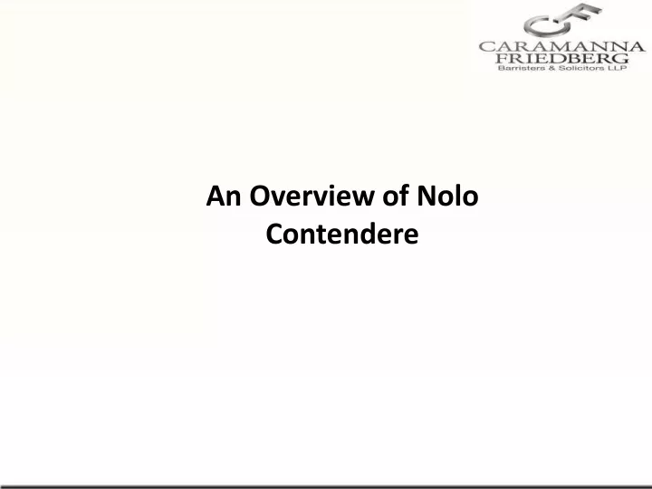 an overview of nolo contendere