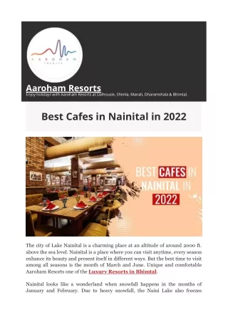 Best Cafes in Nainital in 2022 – Aaroham Resorts