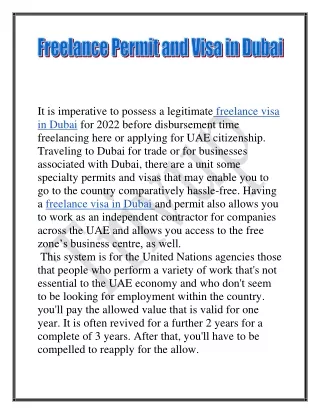 free lance visa in dubai blog