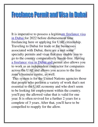 free lance visa in dubai blog