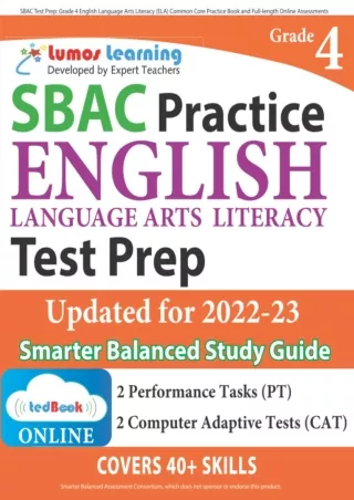 SBAC Test Prep Grade 4 English Language Arts Literacy ELA Common Core
