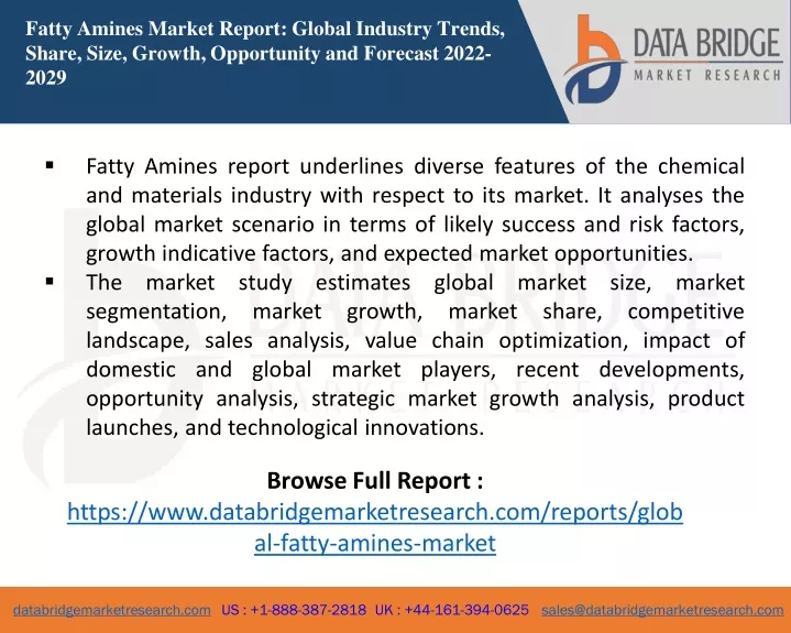 fatty amines market report global industry trends