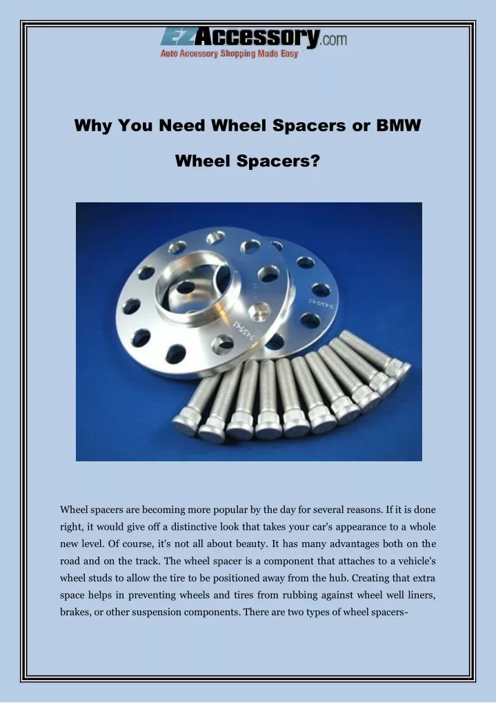 why you need wheel spacers or bmw
