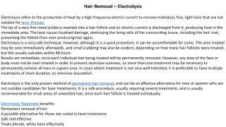 Hair Removal – Electrolysis