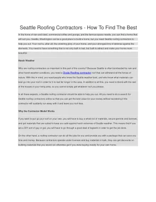 seattle roofing contractors how to find the best