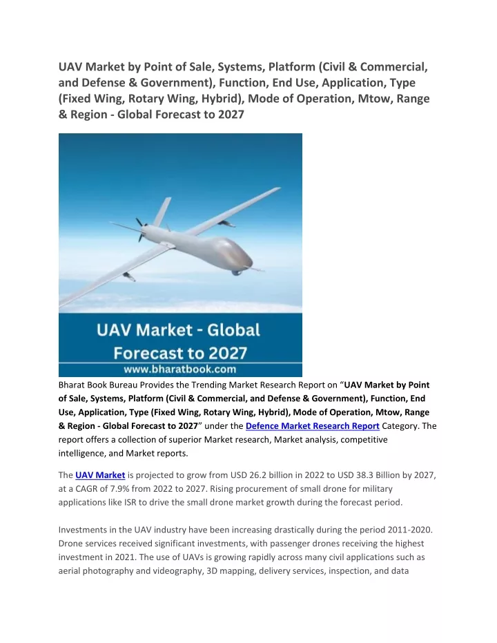 uav market by point of sale systems platform