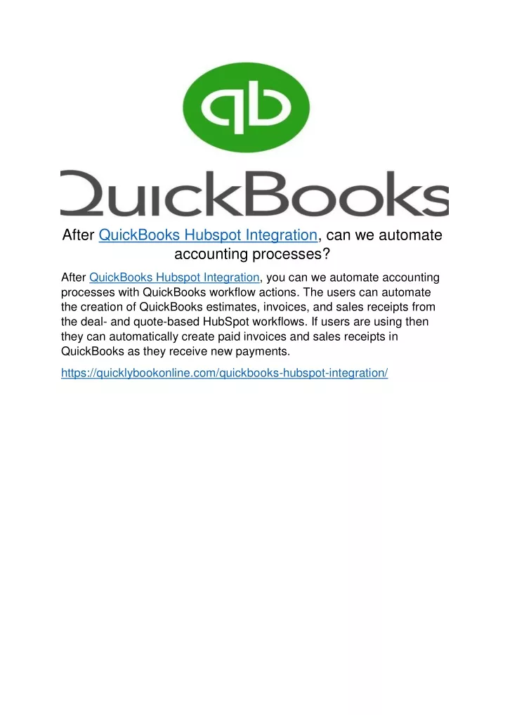 after quickbooks hubspot integration
