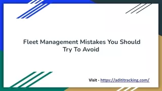 Fleet Management Mistakes You Should Try To Avoid