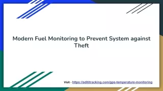 Modern Fuel Monitoring to Prevent System against Theft