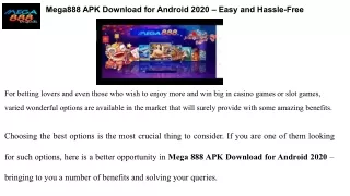 Mega888 APK Download for Android 2020 – Easy and Hassle-Free new (1)