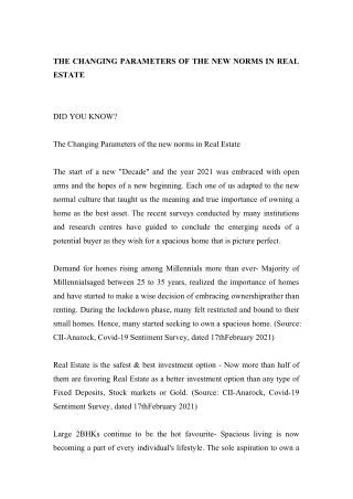 the changing parameters of the new norms in real