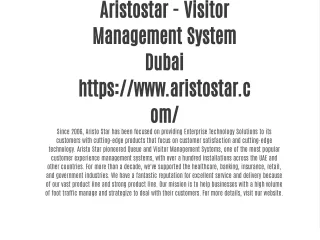 Aristostar - Visitor Management System Dubai