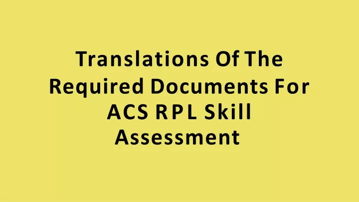 translations of the required documents