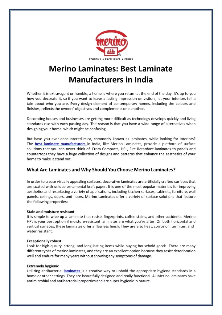 merino laminates best laminate manufacturers in india