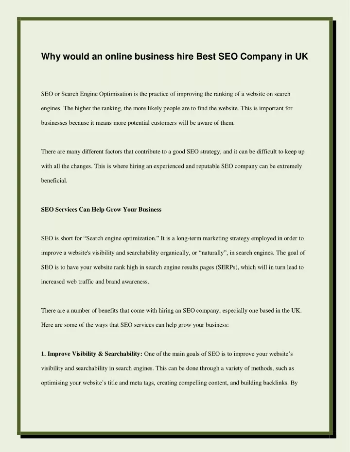 why would an online business hire best