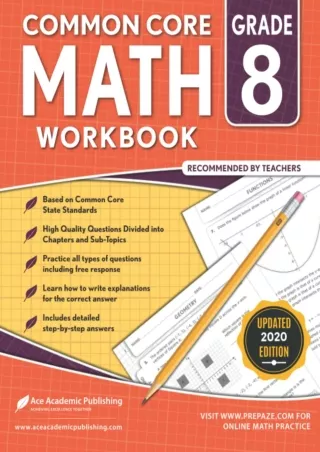 8th grade Math Workbook CommonCore Math Workbook