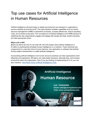 top use cases for artificial intelligence